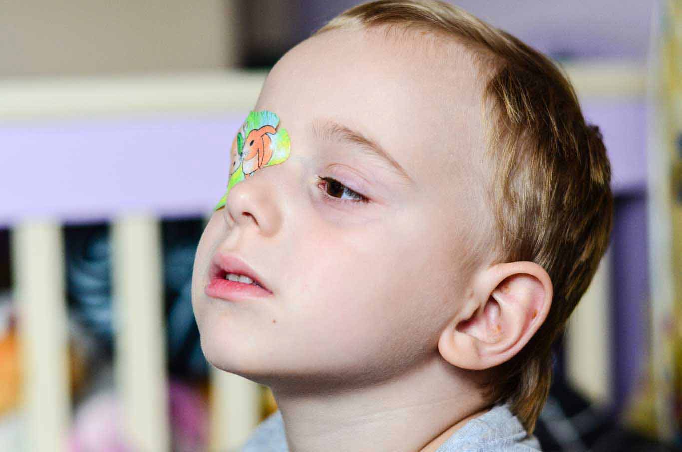 Young Boy Receiving Lazy Eye (Amblyopia) Treatment with Vision Therapy and Eye Patching